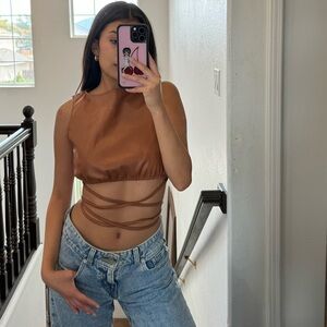 shein faux leather top